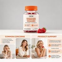 Gummies de soutien digestif Probiotiques Vitamine B12 60 Gummies Saveur Canneberge Complément Alimentaire