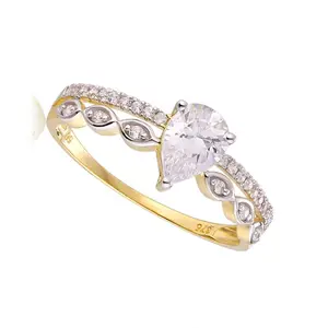 Andrew Custom Engagement Cz Lab Grown Diamond Jewelry 14kt Yellow Gold Moissanite Ring Women