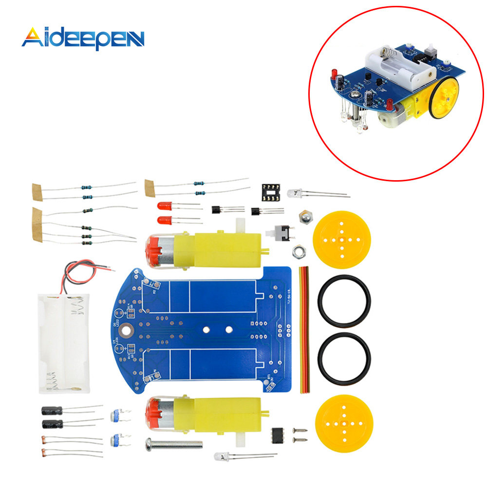 D2-1 умный робот автомобильные комплекты интеллигентая (ый) отслеживание линии автомобиля Фоточувствительный робот DIY Kit патруль автозапчасти DIY Электронные игрушки для детей