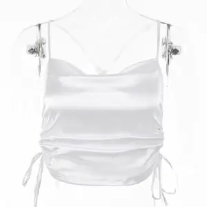 Camiseta de tubo para mujer, top de red girl, top halter con tirantes y cuello halter 2021