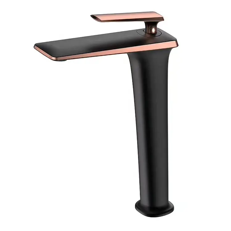 Fancy black color single lever brass grifos bathroom wash hand basin mixer faucet taps