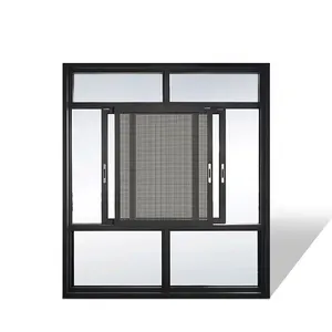 Schall dichtes Doppelschicht-Wärme isolierglas design Hohe Schlag festigkeit und energie sparende Fenster aus Aluminium legierung