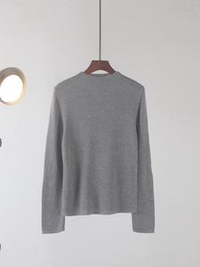 Pull en maille à col semi-haut pour femme, automne-hiver, coupe ajustée, manches longues, col roulé, pull extensible, doux, basique, superposition - Product Image 3