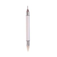Vente chaude Double Usage Nail Art Diamant Outil Double Tête Tige En Métal Adhésif Points De Pointage Crayon Point Stylo Nylon Brosse