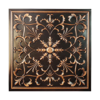 Dalles de plafond en PVC à coller, panneaux muraux artistiques vintage imperméables pour espaces publics PL70