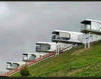Maison préfabriquée modulaire en forme de capsule spatiale avec 2 chambres, intelligente, solaire, écologique, petite villa mobile pour hôtel, complexe hôtelier, site de glamping