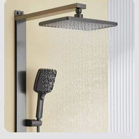 Ensemble de douche pluie avec affichage LED, en laiton noir, douchette multifonction murale pour salle de bain, hôtel, villa, appartement, Chuveiro Preto