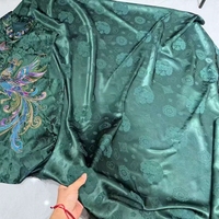 Kain Viscose Rayon Jacquard Floral DSL Motif Bunga Teratai, Kain Tenun Mengkilap untuk Abaya, Kaftan, Gaun Malam, Pakaian Wanita