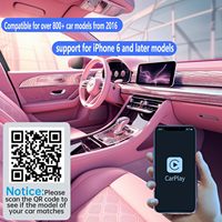 Adaptador Inalámbrico Fuallwin Portátil Mini USB de ABS+PC y Aleación de Aluminio, 5GHz WiFi Bluetooth Carplay con Control por Voz para iPhone Smart
