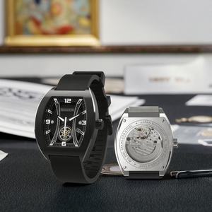 Reloj Automático de Lujo Personalizado para Hombre con Caja Rectangular y Correa de Silicona de 22 mm de Ancho, Movimiento Mecánico, Compatible con Dropshipping - Product Image 4