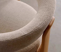 Chaise de salle à manger incurvée de style Wabi Sabi, fauteuil minimaliste italien de luxe en bois massif, chaise de loisirs rembourrée et confortable pour la maison