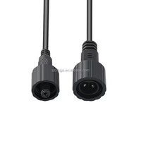 Adaptateur de câble électrique PVC M15 haute stabilité 2P, étanche IP65, sortie dédiée 5A en cuivre, boîtier LED noir