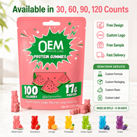Gummies Protéinés OEM ODM 17g Saveur Pastèque Sans Gélatine Nutrition Sportive Marque Privée Formule Personnalisée Vente en Gros