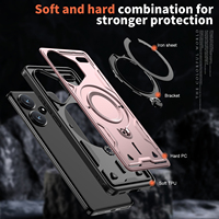Coque de téléphone Redmi Note 13 Pro PLUS 5G 360 °   Étui hybride fin en TPU+PC avec support rotatif, béquille antichoc et poignée incluse