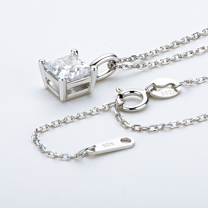【TATIANA】(Silver925) Moissanite 1Carat Necklace 韓国 Womens Necklace 1 Carat Moissanite Jewelry 925 Sterling