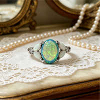 Bague en argent sterling 925 avec opale ovale grande taille, accent opale marquise et zircon cubique, hypoallergénique, cadeau pour femme