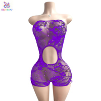 Tenues de strip-teaseuse ELITES One Piece SS30 avec gros diamants en maille, vêtements de danse exotique sexy, tenues de strip-teaseuse