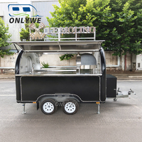 Remolque de Comida Móvil ONLYWE, Camión de Pizza Totalmente Equipado, Remolque de Catering con Aprobación EU COC y US DOT