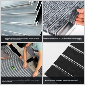 <span class=keywords><strong>Paillasson</strong></span> moderne et minimaliste en alliage d'aluminium antidérapant pour entrée d'hôtel, centre commercial, villa ; Installation facile sans travaux, entretien par aspiration. - Product Image 4