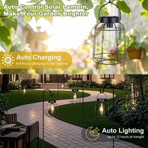 Lámparas Solares para Exteriores con Bombillas LED, Luces Colgantes para Exteriores, Lámparas Solares Impermeables para Mesa, Patio, Porche, Jardín - Product Image 5