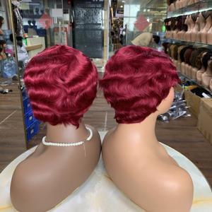 Peluca de Cabello Humano Rizado en Nueve Colores Diferentes, Producto al por Mayor, Peluca de Cabello Humano Barata Hecha a Máquina - Product Image 3