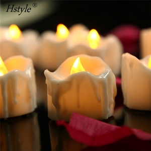 Amber <strong>LED</strong> Candles, Flameless <strong>Tea</strong> <strong>Lights</strong> - 12pcs/box SNL094 Stick 2 * CR2032 Button Cell Battery, Which Can Be Replaced 1 Color - Product Image 1