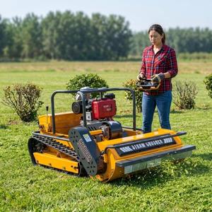 Robot tondeuse télécommandé sans fil à essence 4 temps, à chenilles, avec lame rotative, qualité industrielle, tout-terrain, pour jardinage DIY - Product Image 2