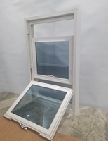 Fenêtre américaine sur mesure à double battant coulissant verticalement en vinyle, cadre en PVC, profil en fibre de verre pour maisons