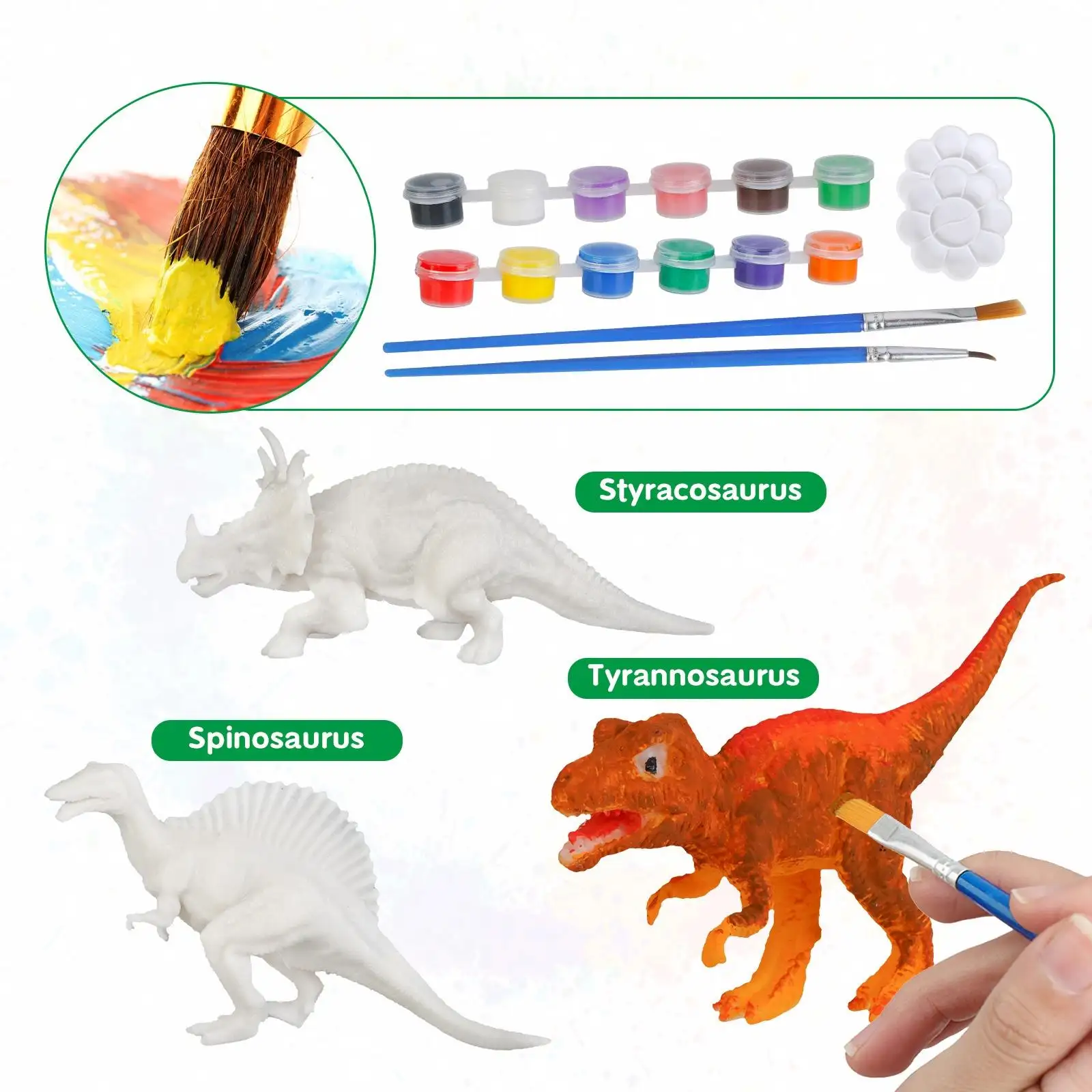 ชุดไดโนเสาร์ DIY 3D ธีมงานเลี้ยง,ชุดภาพวาดไดโนเสาร์สำหรับเด็กงานฝีมือและศิลปะ10ชิ้น