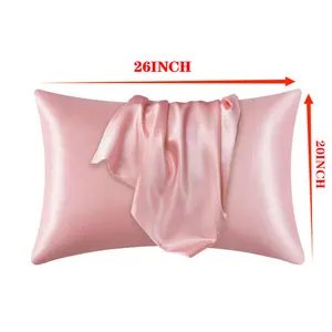 Tốt Bán Tùy Chỉnh In Ấn Logo Quà Tặng 20*26 Inch Da Polyester Satin Lụa Gối Trường Hợp Bìa Với Ngủ