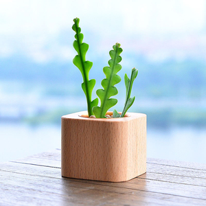 Vaso per <span class=keywords><strong>Fiori</strong></span> Quadrato in Legno Massiccio per Decorazione Casa, Mini Vaso per Piante Succulente - Product Image 3