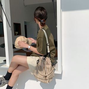 Nylon Fabric Hand Bag Drawstring Design Tote Bag Female Large Capacity Detachable Diagonal Korean Nylon Crossbody Shoulder Bag - Product Image 5