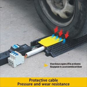 Ralentisseur de vitesse en caoutchouc PVC à 1 canal, protection de câble, rampe pour câbles - Product Image 3