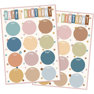 Póster de feliz cumpleaños con puntos coloridos, pancartas de papel con impresión digital para decoración de fiestas de cumpleaños, ecológicas para niños - Product Image 1