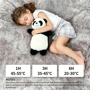Couverture en peluche OEM <span class=keywords><strong>Panda</strong></span> pour bouteille d'eau chaude en caoutchouc, longue et moelleuse, pour sacs d'eau chaude en caoutchouc - Product Image 3