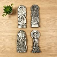 Statue en Obsidienne Argentée en Gros : Déesse Hécate/Bouddha/Méduse/Jésus, Décoration d'Autel Triple Lune en Cristal pour la Méditation Spirituelle