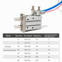 Série HFZ16/MHZ2 compatible avec les pinces pneumatiques SMC, alésage des doigts 6D~40D, course 4~30mm, pour applications de préhension et de placement