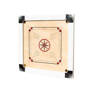 Carrom carom กระดานกองหน้าสำหรับเล่นเกมในร่มของเล่นทำจากไม้สไตล์อินเดีย Carrom carom คลาสสิกสีขาวมืออาชีพ