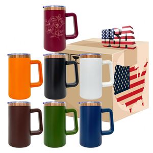 20oz Copper Plated Stainless Steel Tumbler Mug Lid Removable <b>Plastic</b> Handle Double Walled Vacuum Insulated Eco-Friendly <b>Straw</b> - Product Image 2
