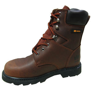 SLS-R21C8 จีนคุณภาพสูงหนังม้าบ้า 8" จักรเย็บผ้าซับเหล็ก Toe ก่อสร้างความปลอดภัยรองเท้าทํางานรองเท้า - Product Image 1