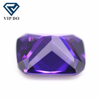 Pierres précieuses synthétiques en zircon cubique de qualité 5A, violet/violet foncé, 3x5-13x18mm, découpées à la machine, pierres CZ en forme d'octogone