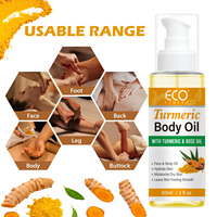 Huile corporelle au curcuma hydratante, nourrissante et éclaircissante pour peaux sèches, soin illuminateur, massage après la douche, OEM ODM