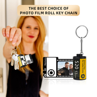 Porte-clés personnalisé Subbank avec photo, porte-clés enrouleur de film numérique, porte-clés en plastique PET par sublimation, porte-clés film photo pour souvenirs chers