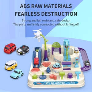 Patytoys Cadeaux de Noël Jeux de réflexion <span class=keywords><strong>pour</strong></span> enfants Voitures sur <span class=keywords><strong>rail</strong></span> en plastique Jeux de course de voitures de sauvetage en ville Aventure - Product Image 2