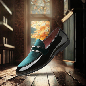 Chaussures habillées formelles à enfiler pour hommes, mocassins en velours à bout pointu, pour affaires, mariage, bureau - Product Image 3