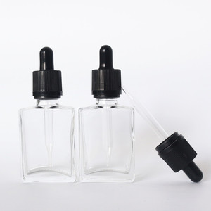 30ml フロストマットホワイトガラスボトル1オンス ブラックドロッパーボトル/30ml スクエアアンバーガラスボトル/化粧品ガラスボトル - Product Image 5