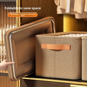 Fabric Clothing <strong>Storage</strong> <strong>Basket</strong>-Foldable &amp; Stackable Modern Minimalist Desktop Toy &amp; Wardrobe Pants Organizer for Home &amp; Dorm - Product Image 4