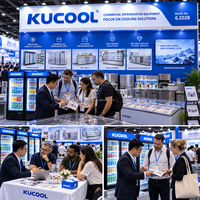 Congélateur vitrine de supermarché avec porte vitrée, congélateur vertical commercial, réfrigérateur-congélateur commercial avec 1, 2 ou 3 portes