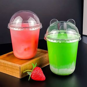 แก้วพลาสติกใสแบบใช้แล้วทิ้งสำหรับสมูทตี้ ชานมไข่มุก กาแฟ ขนาด 8/12/14/16 ออนซ์ พร้อมฝาปิด พิมพ์โลโก้ได้ - Product Image 3