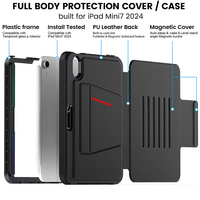 Étui antichoc à trois volets avec fonction veille/réveil automatique pour iPad Mini A17 Pro 2024, housse de tablette 8,3 pouces